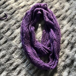 Purple Knit Infinity Scarf